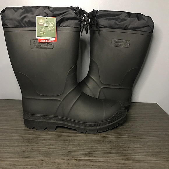 NWT Kamik Icebreaker Waterproof Winter Men’s Rubber Work Boots Black US Size 13 - Picture 1 of 9